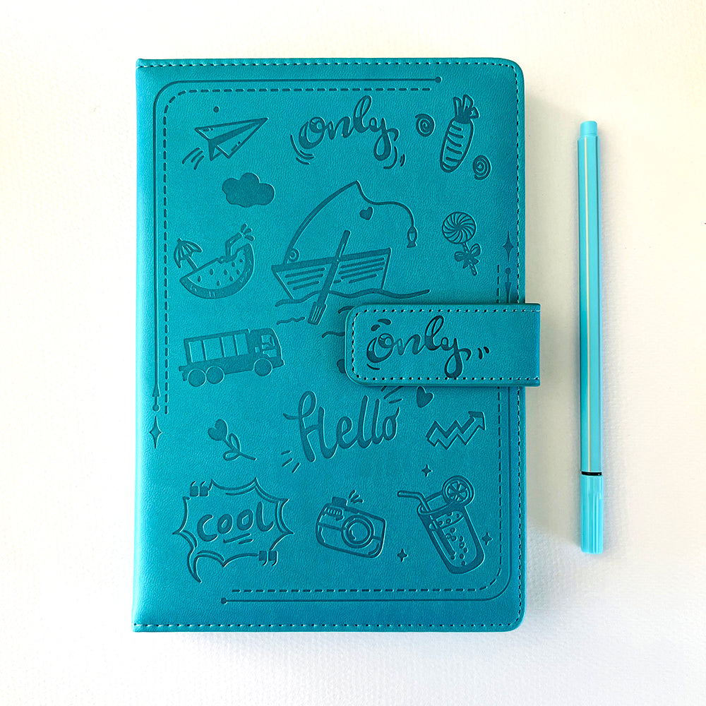 Paper Lion Laser Engraved PU Leather Cover A5 Notebook with Magnetic Buckle