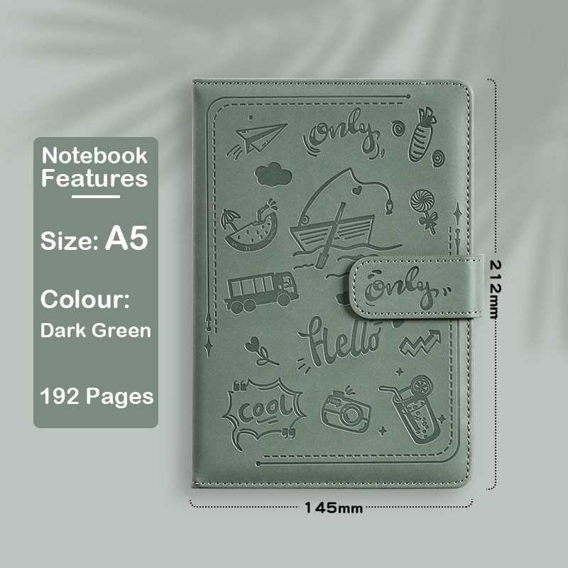 Paper Lion Laser Engraved PU Leather Cover A5 Notebook with Magnetic Buckle