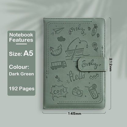Paper Lion Laser Engraved PU Leather Cover A5 Notebook with Magnetic Buckle