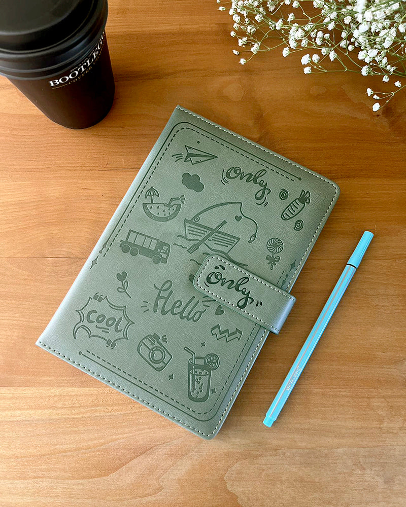 Paper Lion Laser Engraved PU Leather Cover A5 Notebook with Magnetic Buckle