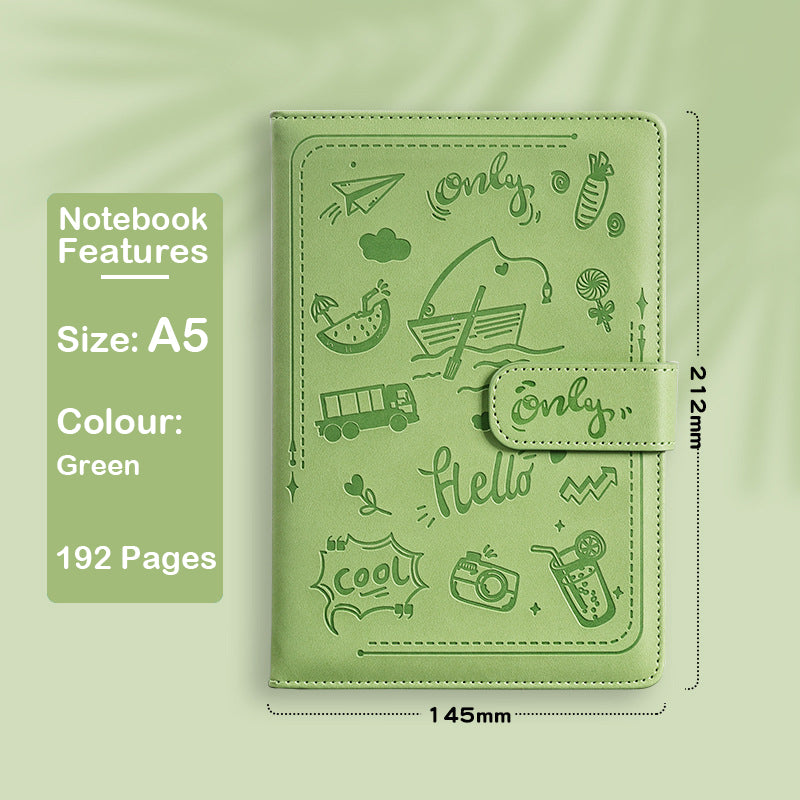 Paper Lion Laser Engraved PU Leather Cover A5 Notebook with Magnetic Buckle