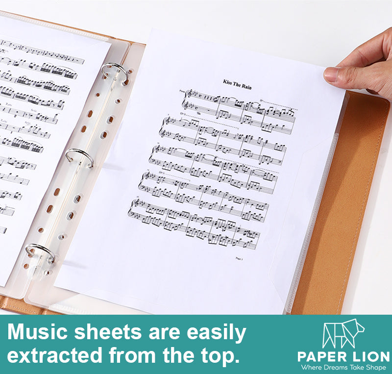 Paper Lion A4 PU Leather Cover Easy Edit Music Score Folder & Sleeve Pocket