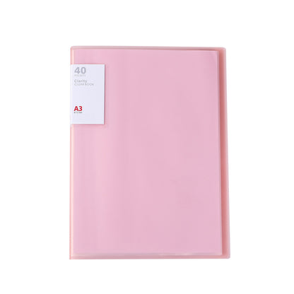 A3 Size 40 Pockets Files with Plastic Hard Cover for A3 Artwork/Documents
