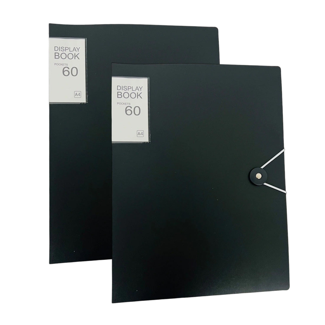 A4 size 60-Pocket File with Plastic Cover and Elastic Band Closure Set of 2