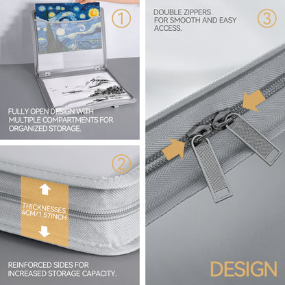 Portable Zipper Art Storage Bag for A3 files/Painting/Portfolio