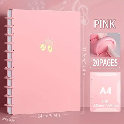 A4 Music Score Folder with Special Binders & Easy Edit Sleeve Pockets
