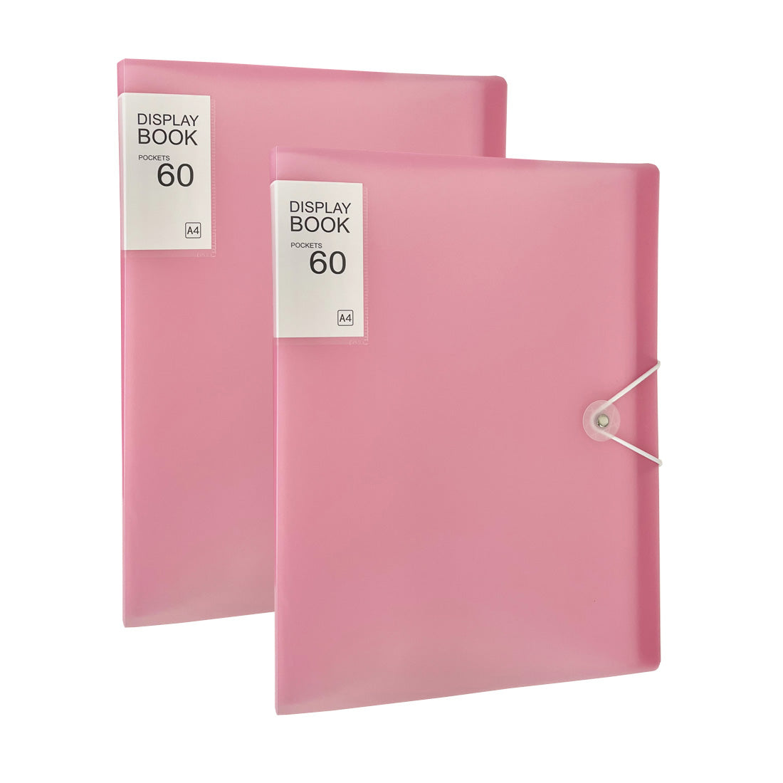 A4 size 60-Pocket File with Plastic Cover and Elastic Band Closure Set of 2