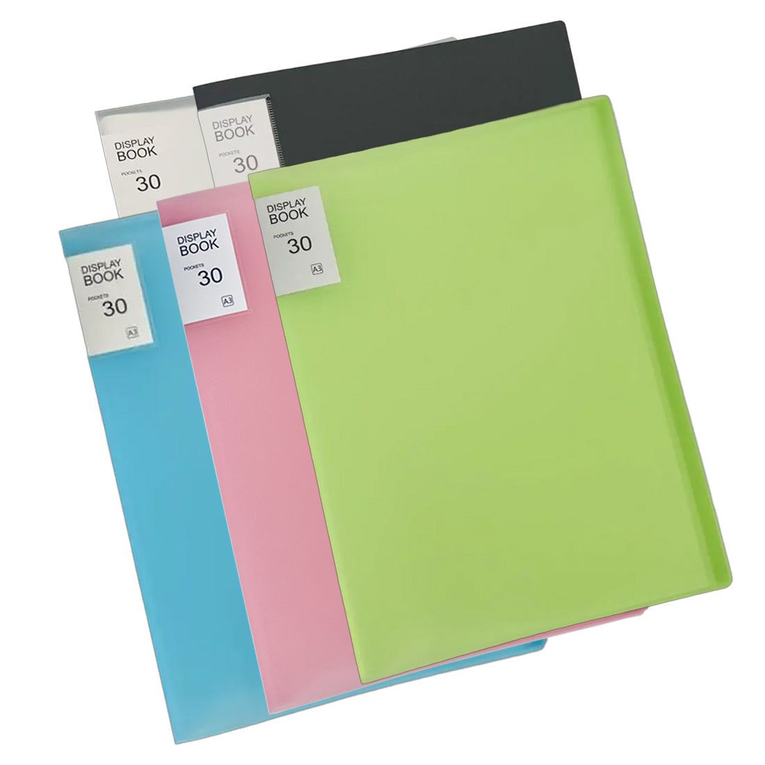 A3 Size 30 Pockets Files with Plastic Hard Cover for A3 Documents Set of 2