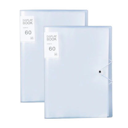 A4 size 60-Pocket File with Plastic Cover and Elastic Band Closure Set of 2